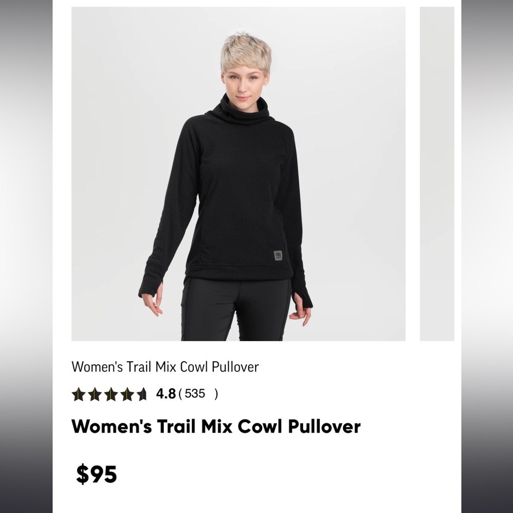 Outdoor research trail mix cowl neck fleece